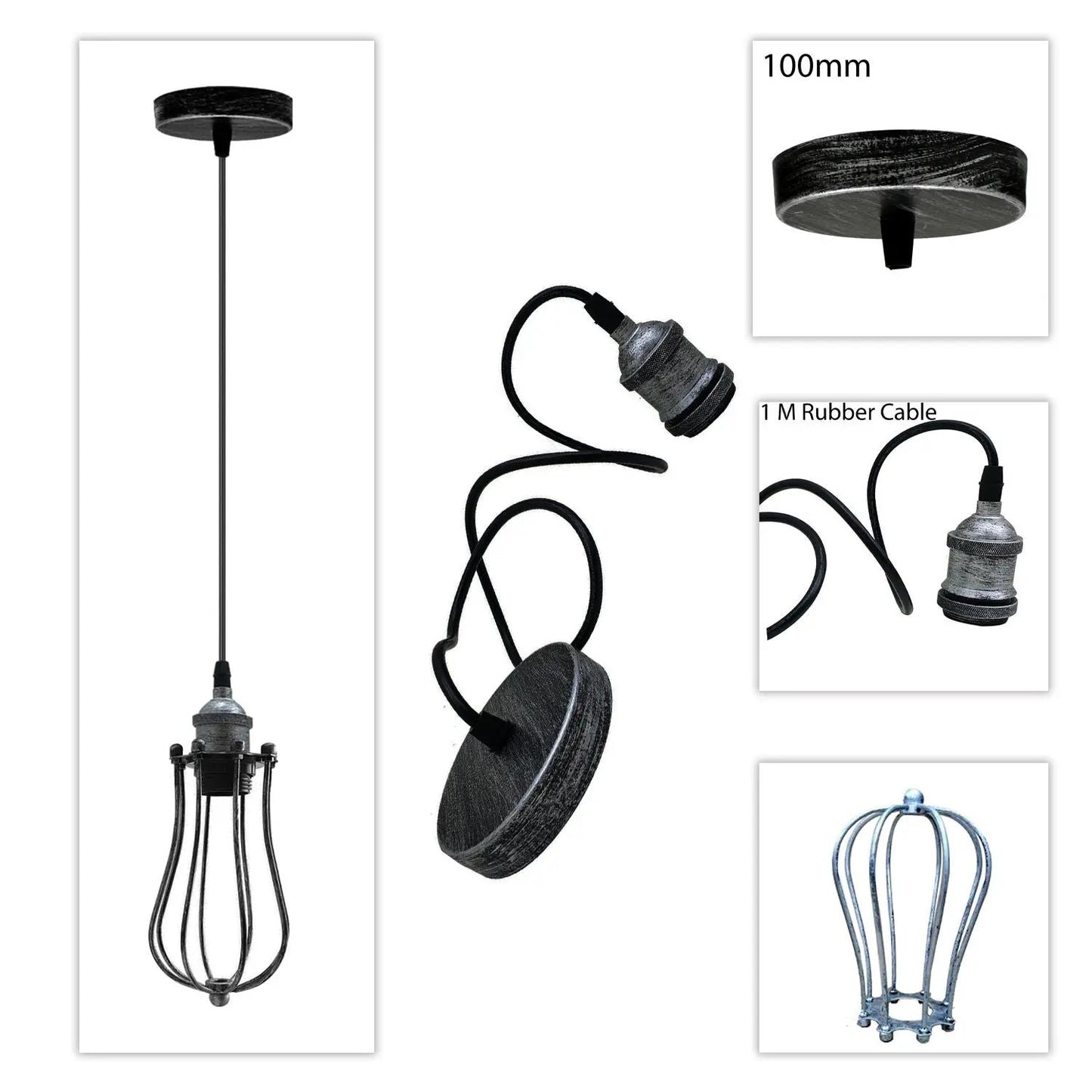 Ceiling Rose Balloon Cage Hanging Pendant Lamp Holder Light Fitting Lighting Kit UK by LEDSone