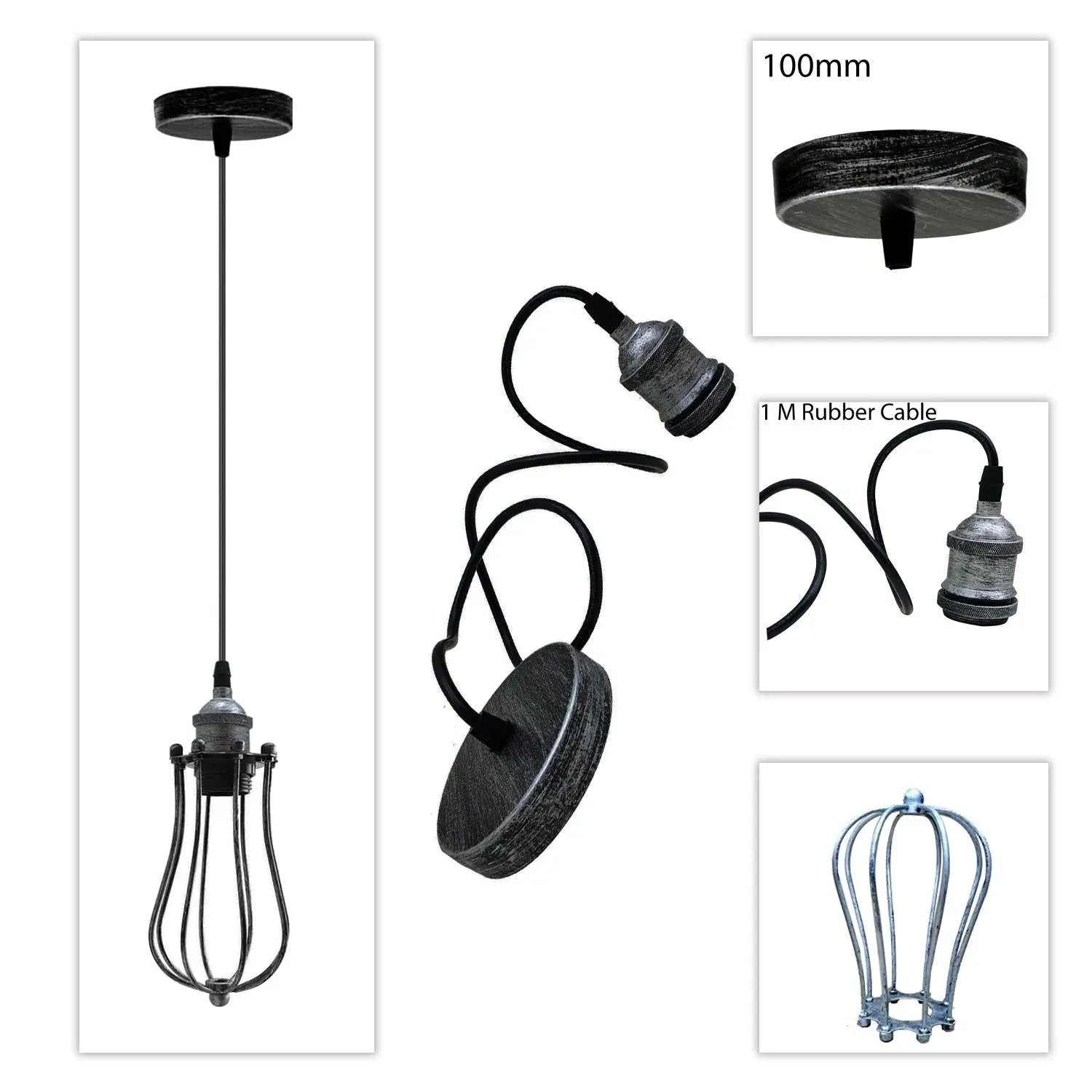 Ceiling Rose Balloon Cage Hanging Pendant Lamp Holder Light Fitting Lighting Kit UK by LEDSone