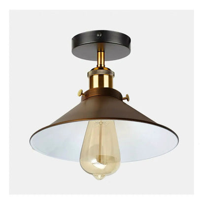 Yellow Brass Vintage Flush Mount Metal Cone Industrial pendant ceiling light~2598 by LEDSone