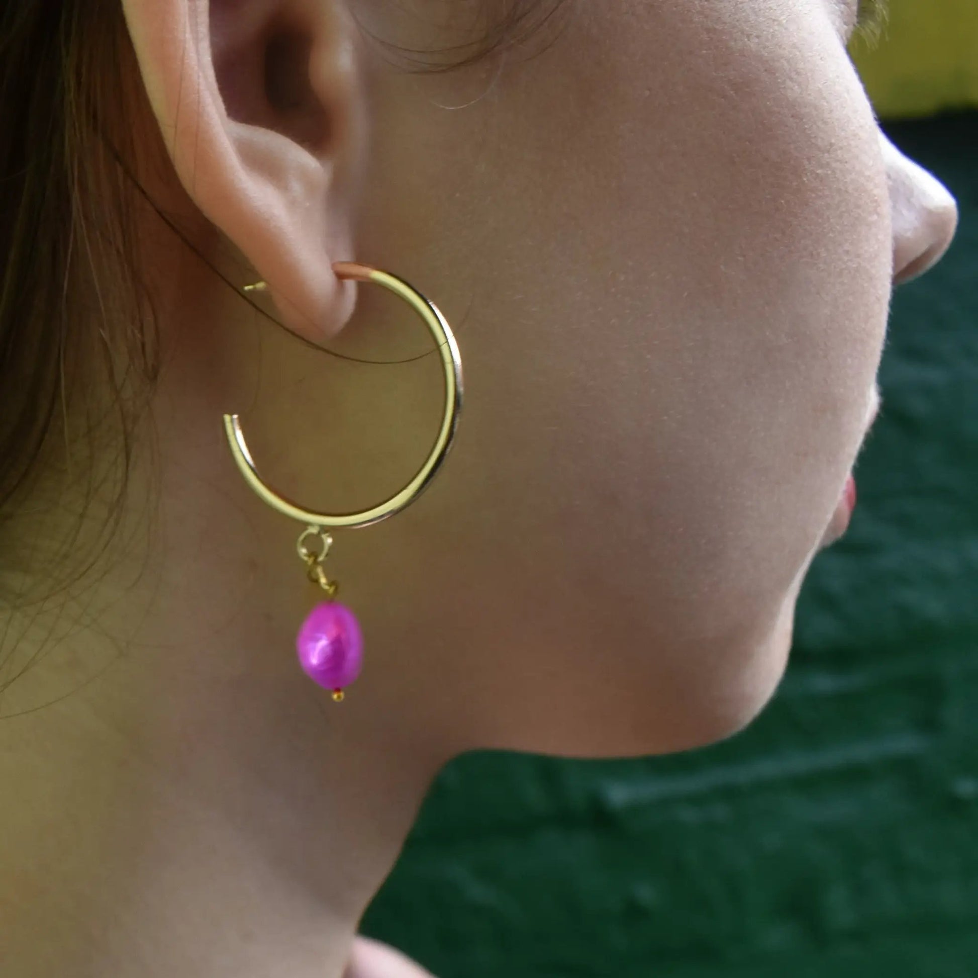 Pink freshwater pearl hoop earrings | by Ifemi Jewels by Ifemi Jewels