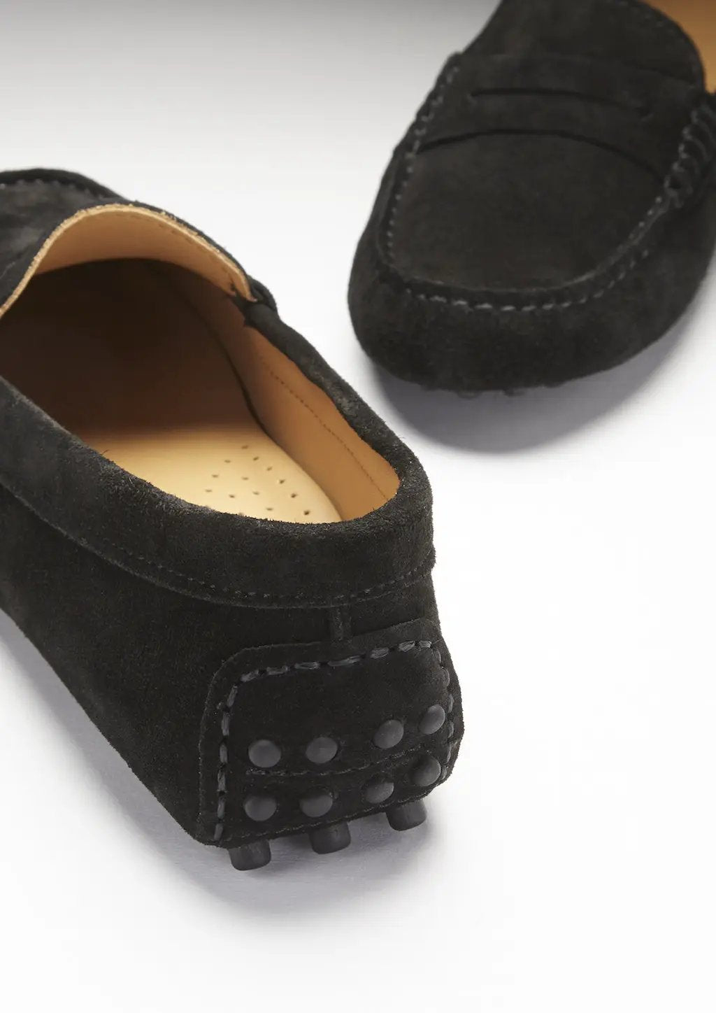 Women's Penny Driving Loafers, black suede by Hugs & Co.