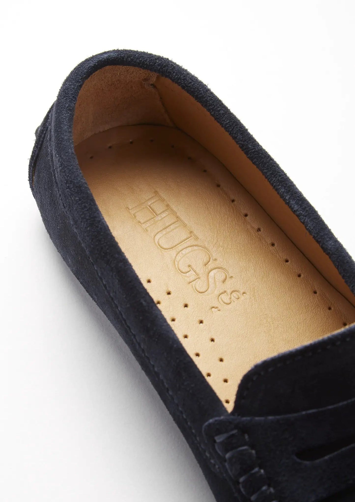 Women's Penny Driving Loafers, navy blue suede by Hugs & Co.