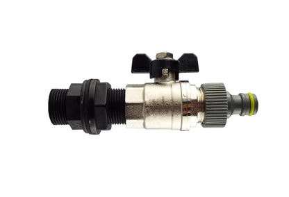 Water Butt Kit 1” BSP with Metal Bib Valve and Quick Connect Outlet by AP Supplies