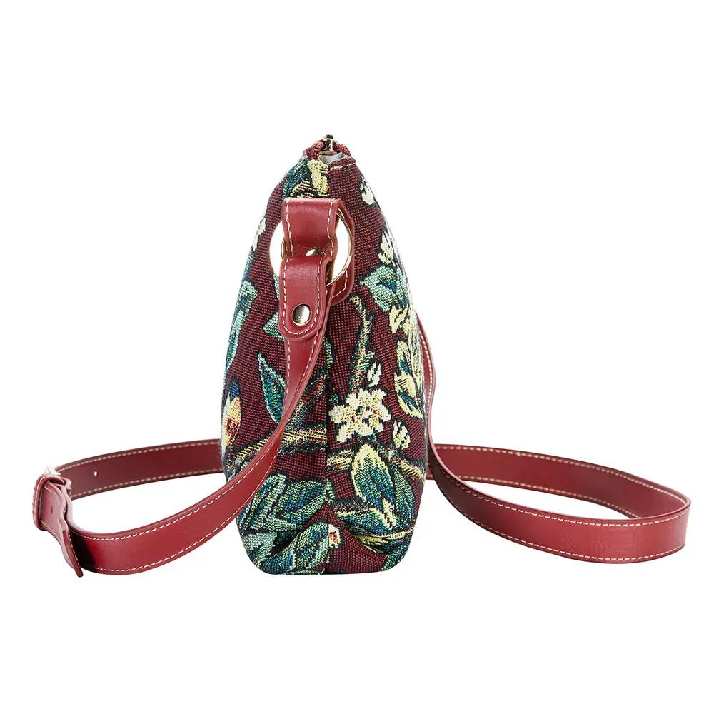 William Morris Tree of Life Red - Cross Body Bag by Signare Tapestry