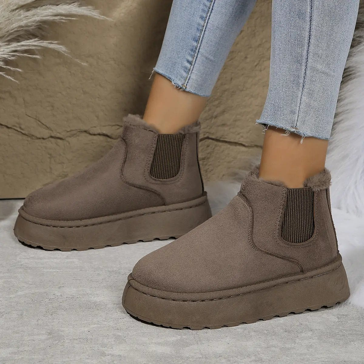 Thickened Snug-fitting Thermal Bread Cotton Boots by Dropshipman
