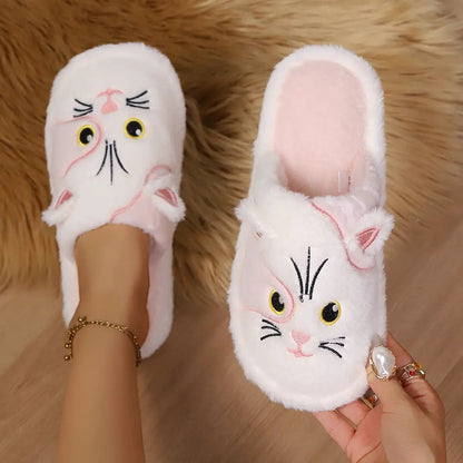 Women's Cotton Slippers Minimalist Design Winter Cartoon Pattern by Dropshipman