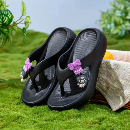 Summer Sanrio Girls Women's Flip Flops Kawaii Cartoon Eva Anti Slip Cute Fashion Girls Outdoor Student Bathroom Beach Slippers by All Mart Bristol Ltd