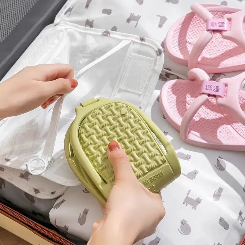 Foldable Travel Slippers Unisex EVA Flip Flops Hotel Non Slip Women Men Bathroom Indoor Slides Portable Lightweight Comfortable by All Mart Bristol Ltd