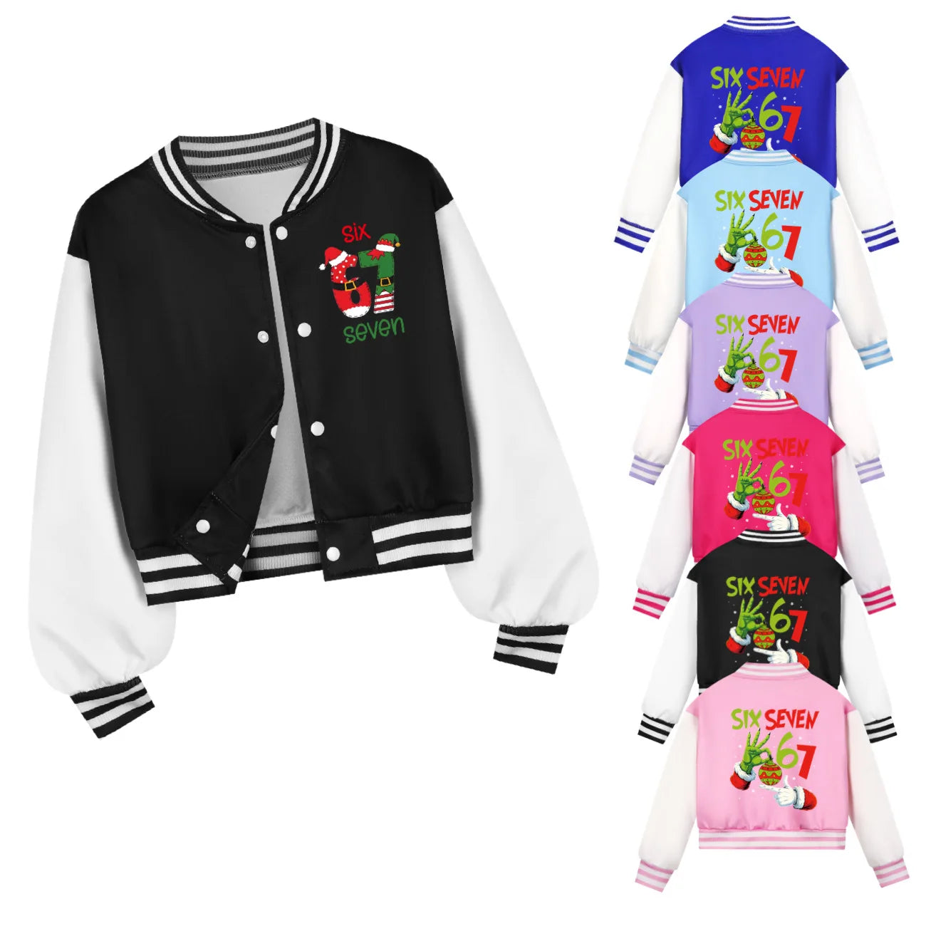 Children's Christmas Six Seven Baseball Hoodie Costume Uniform Casual Spring Autumn Wear for Boys And Girls by All Mart Bristol Ltd