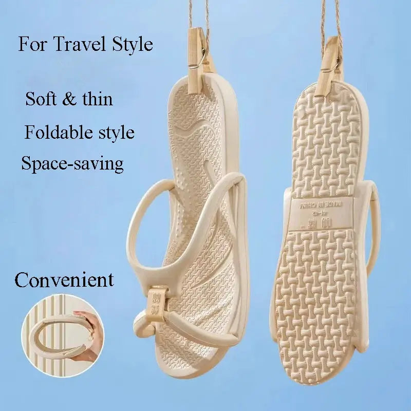 Foldable Travel Slippers Unisex EVA Flip Flops Hotel Non Slip Women Men Bathroom Indoor Slides Portable Lightweight Comfortable by All Mart Bristol Ltd