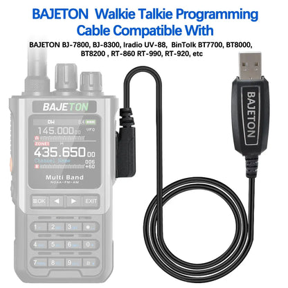 BAJETON Walkie Talkie USB Programming Cable K Plug For BJ-8300 BJ-7800 BT8200 Quansheng UV-K5(8) UV-K6 Baofeng UV-5R Mini Radio by All Mart Bristol Ltd