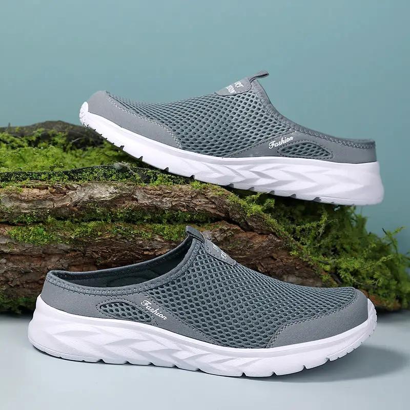 Leisure Sports Half Slippers Mesh Shoes by Dropshipman