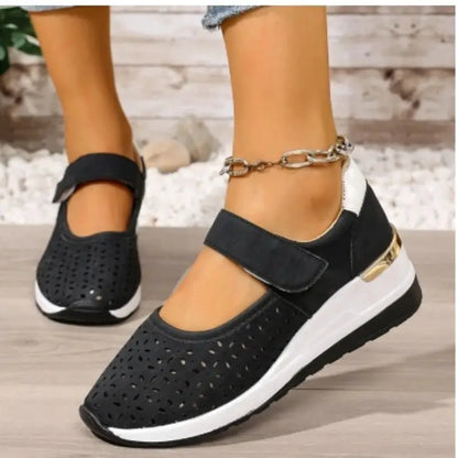 Spring Summer New Fashion Large Size Thick Bottom Sneakers for Women Casual Hollow Out Wedges Heel Single Sports Shoes by All Mart Bristol Ltd