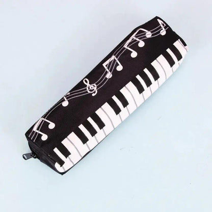 Creative Novelty Student Pencil Case Square Single Layer Oxford Cloth Pen Bag for Girls Boy Musical Note Piano Stationery Pouch by All Mart Bristol Ltd