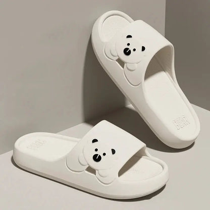 Summer Cartoon Bear Indoor Slippers for Women Lightweight Soft EVA Slides Woman Comfort Home Bathroom Non Slip Slippers by All Mart Bristol Ltd