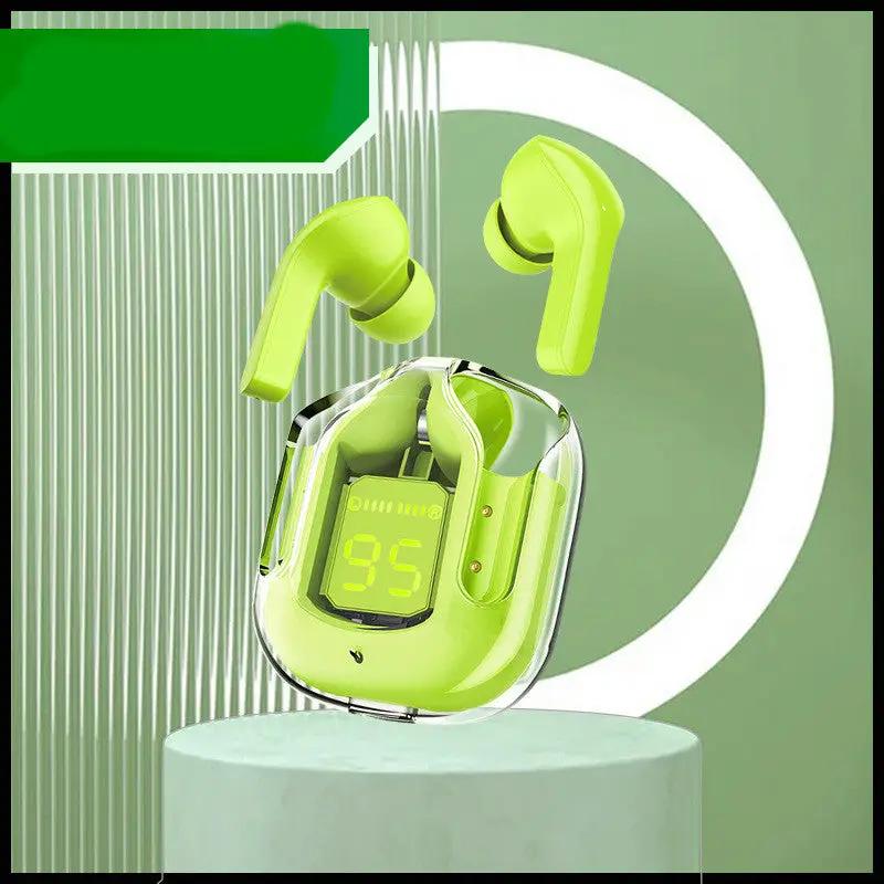 New Mini Transparent Wireless Bluetooth Headset Digital Display ENC Noise Reduction True Wireless Sports Music by Dropshipman