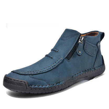 Men's Flats Ankle Boots Fashion Casual Side-zipper Boot Temperament Commuter Shoes by Dropshipman