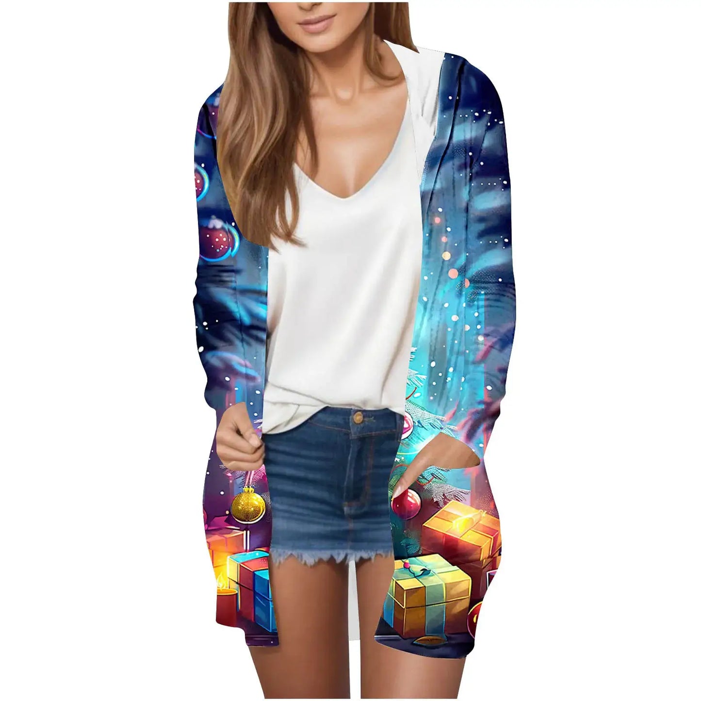 Manufacturer Cross-Border Women's Fashion New Loose Simple Pocket Hooded Cardigan Jacket by All Mart Bristol Ltd