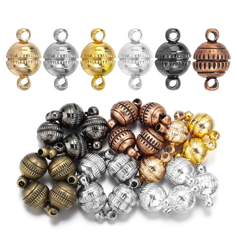 5pcs/lot Copper Strong Magnetic Clasps Round End Clasp Connectors For Jewelry Making DIY Handmade Bracelet Necklaces Accessories by All Mart Bristol Ltd
