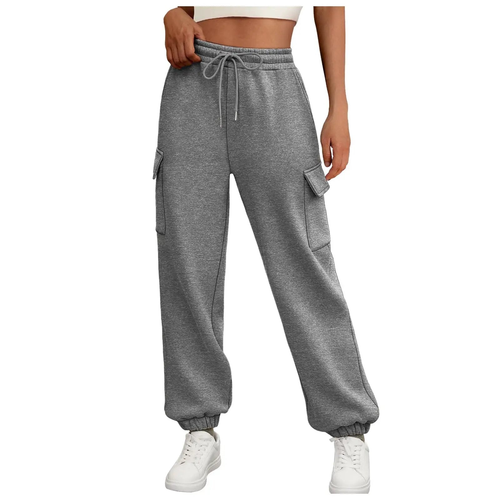 Women's Sweatpants Fleece Lined Baggy Athletic Jogger Trousers With Pockets Fall Casual Trendy Cargo Pants Fall Outfits by Dropshipman