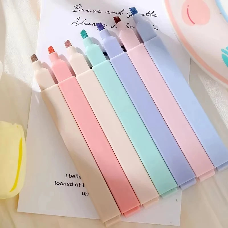 6Pcs/Set Pastel Color Highlighter Kawaii Stationery Color Marker School Supplies Student Marker Highlighter Japanese Stationery by All Mart Bristol Ltd