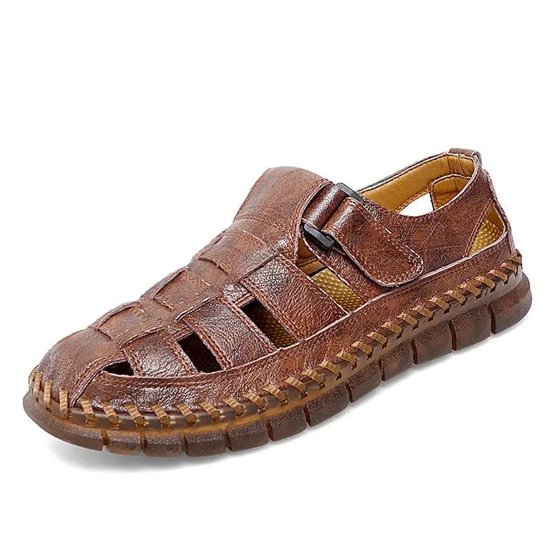 Plus Size Men's Beach Sandals Retro Hollow Out by Dropshipman