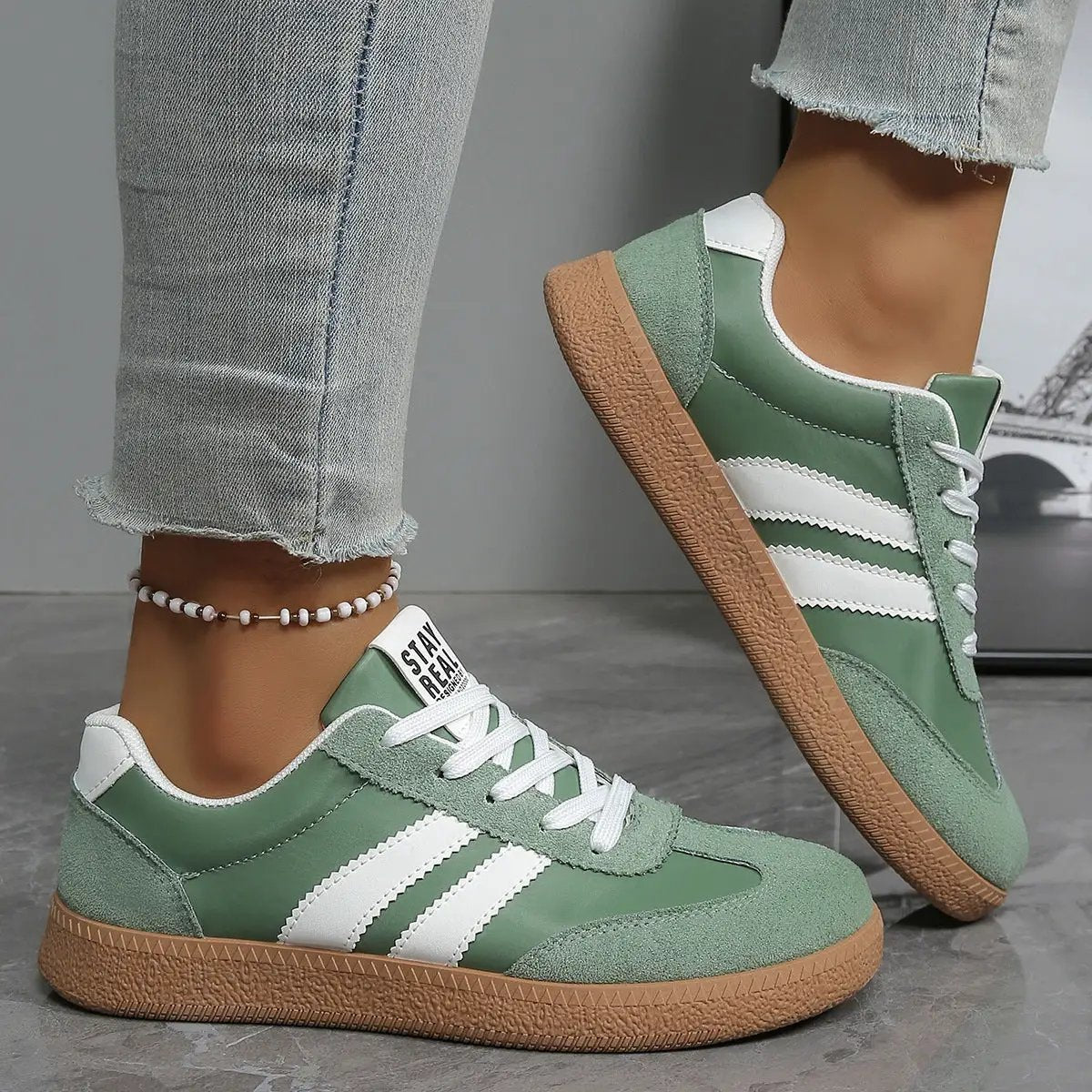 Fashionable Casual White Sneakers For Women by Dropshipman
