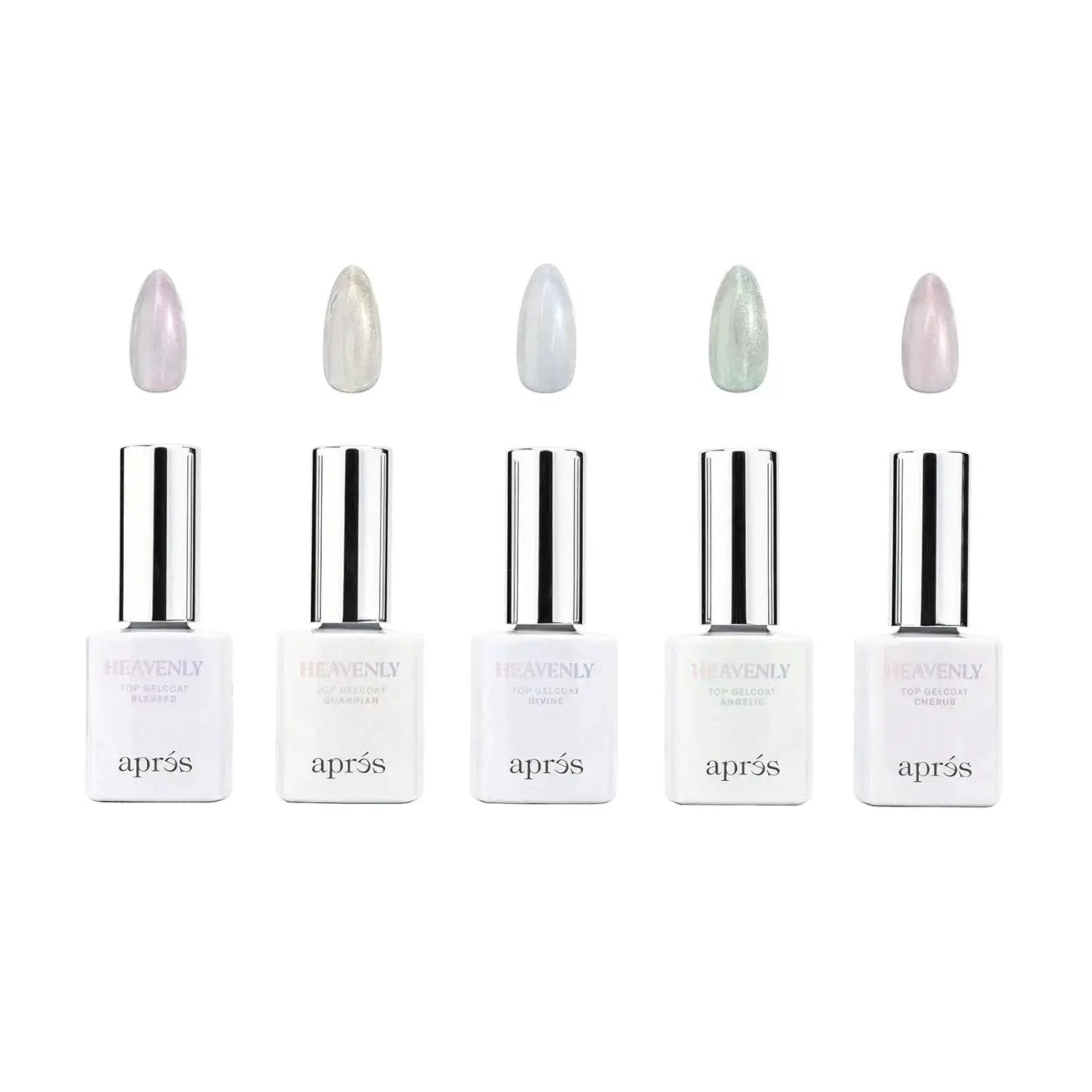 APRÉS Heavenly Top Gelcoat 15Ml Led-Cure Gel Topcoat, Non-Wipe Nail Polish, Single Item with 5 Shimmer Effects for Refined Sparkle Manicure by All Mart Bristol Ltd