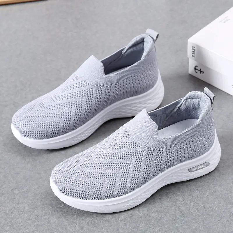Casual Mesh Shoes Sock Slip On Flat Shoes For Women Sneakers Casual Soft Sole Walking Sports Shoe by Dropshipman