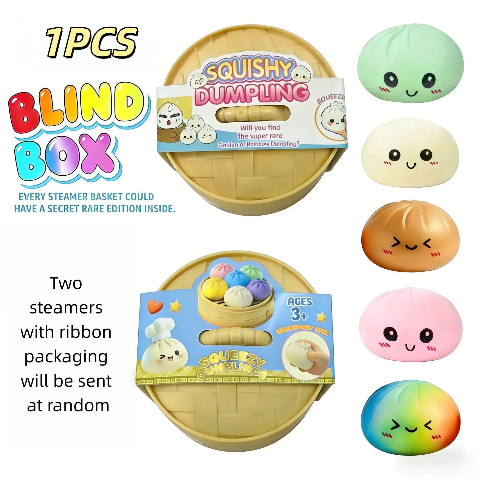 Expression Rich Giant Squishy Dumpling Blind Box, Stress Relief Toy, Soft Tpr Material, Surprise Unboxing, Valentine'S Day Gift, Easter Gift, Stress Relief Fidget by All Mart Bristol Ltd