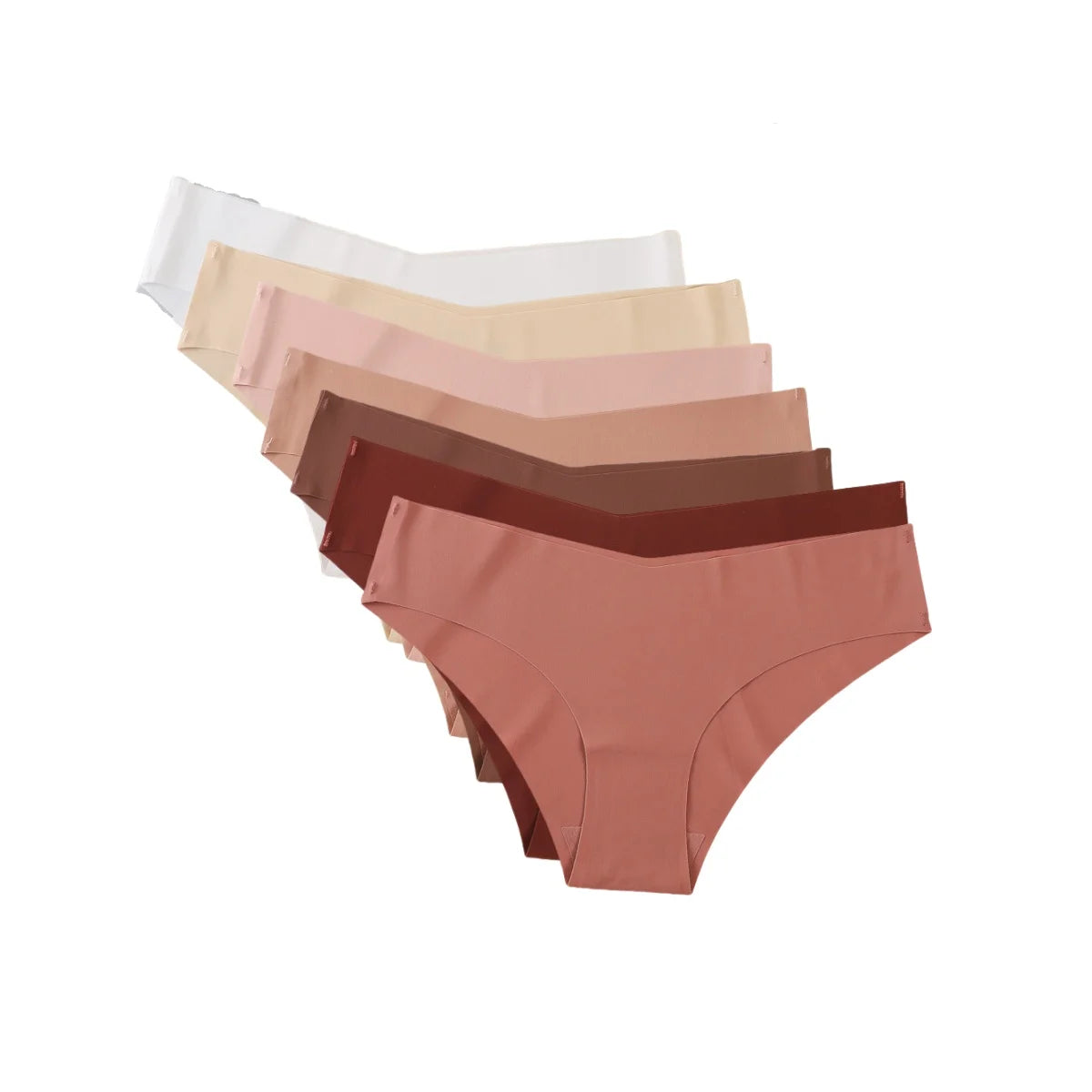 7Pcs/Set Women's V-Waist Panties Seamless Low-Waist Bikin Briefs Ladies Sexy Lingerie Ice Silk No Show Invisible Underwear XS-XL by All Mart Bristol Ltd