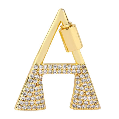 Juya 18K Gold Plated 26 Alphabet Letters Pendant Fasteners Bolt Carabiner Clasps For DIY Women Mesh Chains Name Jewelry Making by All Mart Bristol Ltd