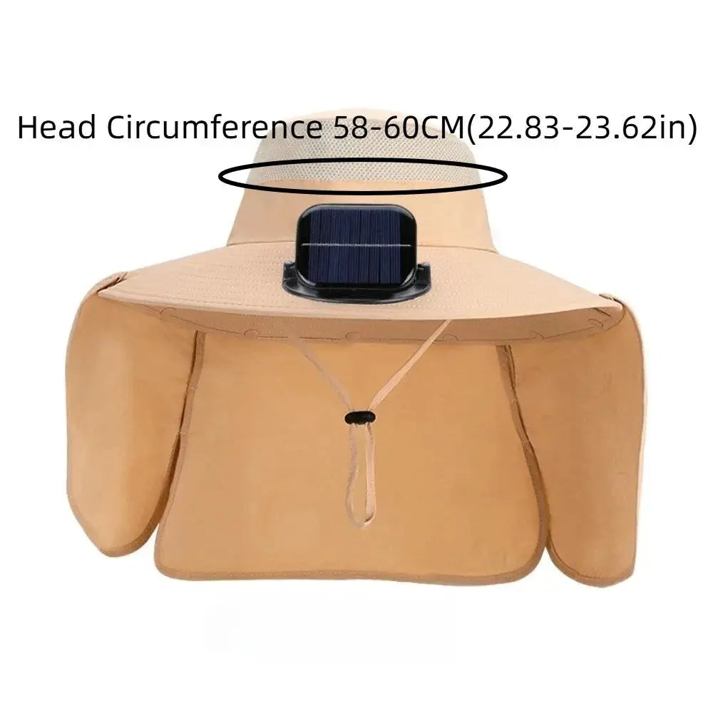 New UPF50+ Solar Fan Hat with Shawl Adjustable Wide Brim Hat Sunscreen Waterproof Fishing Hat Hiking by All Mart Bristol Ltd