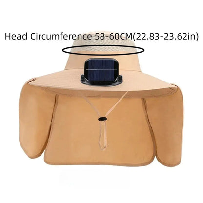 New UPF50+ Solar Fan Hat with Shawl Adjustable Wide Brim Hat Sunscreen Waterproof Fishing Hat Hiking by All Mart Bristol Ltd