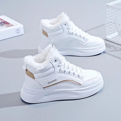 Fleece-lined High-top Insulated Casual Cotton Shoes by Dropshipman