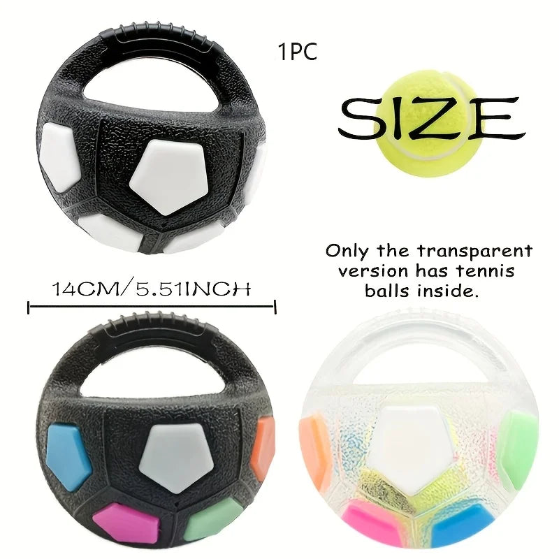 Soccer Ball Pet Vocal Toy, Durable TPR Material, Dog Toy with Carrying Handle, Suitable for Throwing , Interactive Pet Toy