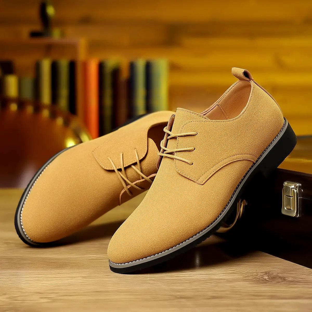 Large Size Men's Leather Shoes Casual Suede Leather Shoes by Dropshipman
