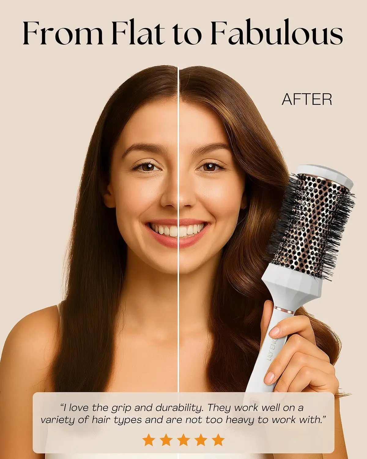 Professional Round Hair Brush Set - 4 Piece Blow Dry Kit with 3 Round Brushes & Comb - Perfect Beauty Gift for Women by All Mart Bristol Ltd
