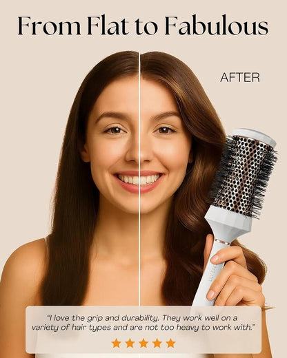Professional Round Hair Brush Set - 4 Piece Blow Dry Kit with 3 Round Brushes & Comb - Perfect Beauty Gift for Women by All Mart Bristol Ltd