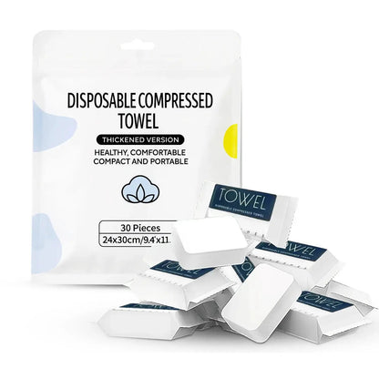 Disposable Compressed Towels 30 Count Portable Travel Towels Expandable Face Towels for Camping Hiking Gym Makeup Removal Individually Compact Tablets by All Mart Bristol Ltd