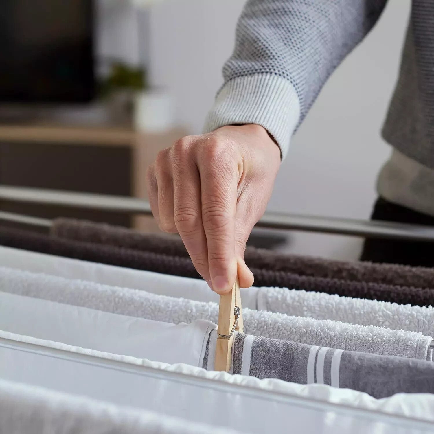 Radiator Clothes Airer Holder Folding Air Dryer Rail 5 Bar Laundry Rack Hanger by All Mart Bristol Ltd