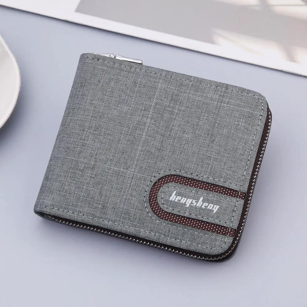 Mens Canvas Short Multifunctional Wallet by Dropshipman