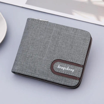 Mens Canvas Short Multifunctional Wallet by Dropshipman