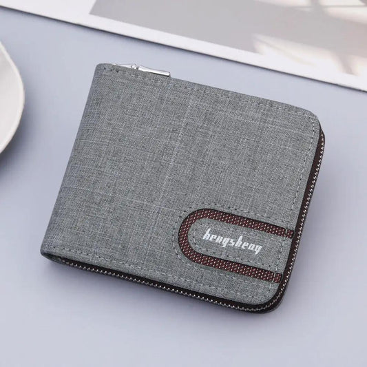 Mens Canvas Short Multifunctional Wallet by Dropshipman