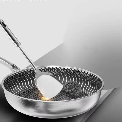 Whole Body Tri-Ply Stainless Steel Frying Pan 316 Stainless Steel Wok Pan Double-Sided Honeycomb Skillet Suitable for All Stove by All Mart Bristol Ltd