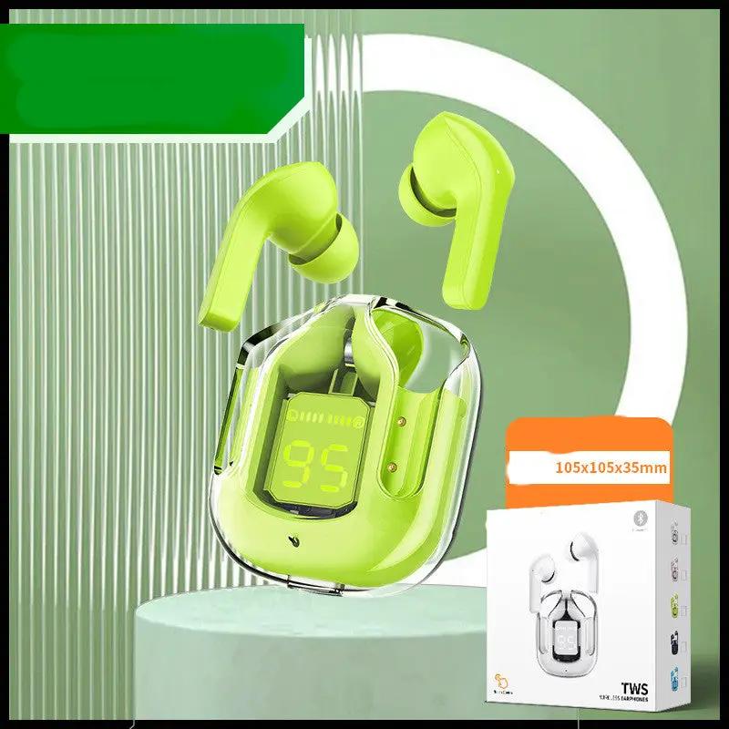 New Mini Transparent Wireless Bluetooth Headset Digital Display ENC Noise Reduction True Wireless Sports Music by Dropshipman
