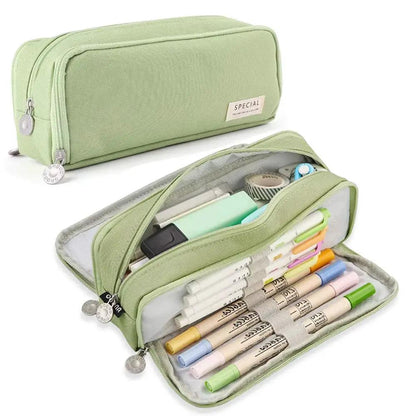 Large Capacity Pencil Case 3 Compartment Multifunctional Pen Bag for Girls Boy School Student Office Stationery Organizer by All Mart Bristol Ltd