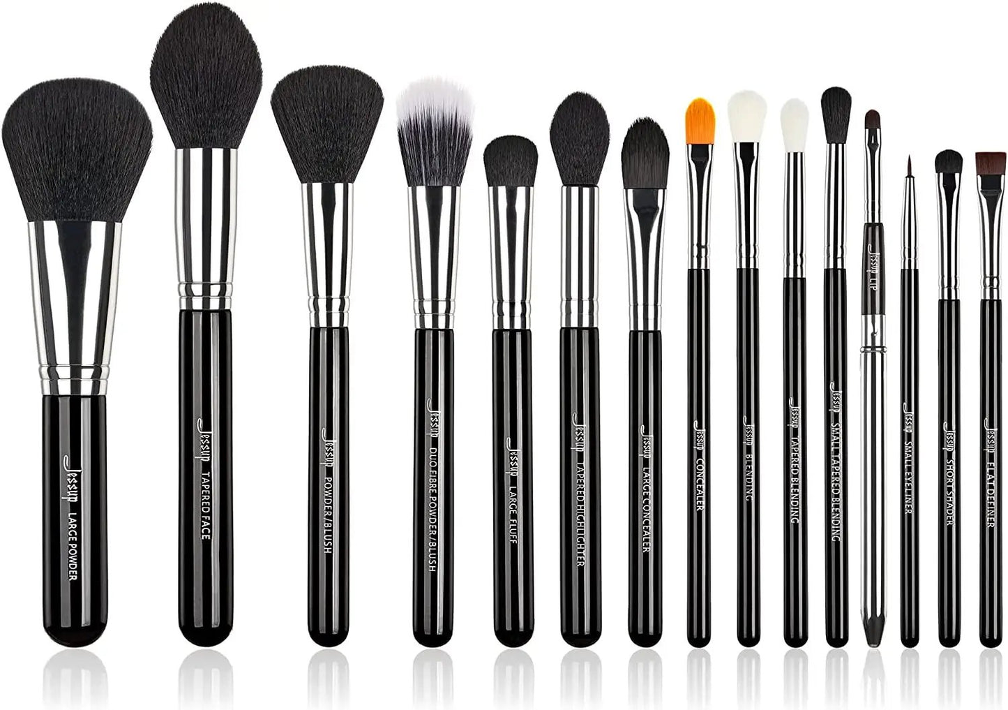 Professional 10-Piece Makeup Brush Set - Premium Black Brushes for Flawless Foundation, Blending, Blush, Concealer, Eyeshadow, Eyebrow, and Eyeliner Application by All Mart Bristol Ltd