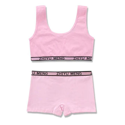 Pure Cotton Solid Color Underwear Set by Dropshipman