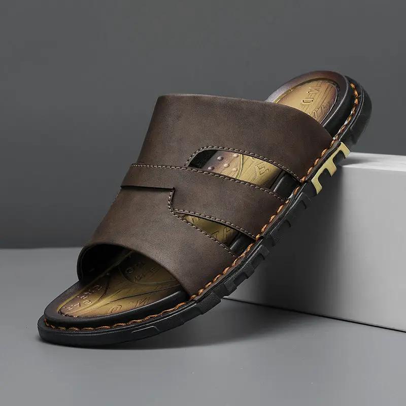 Mens Plus-Size Business Soft-Soled Handmade Slippers by Dropshipman